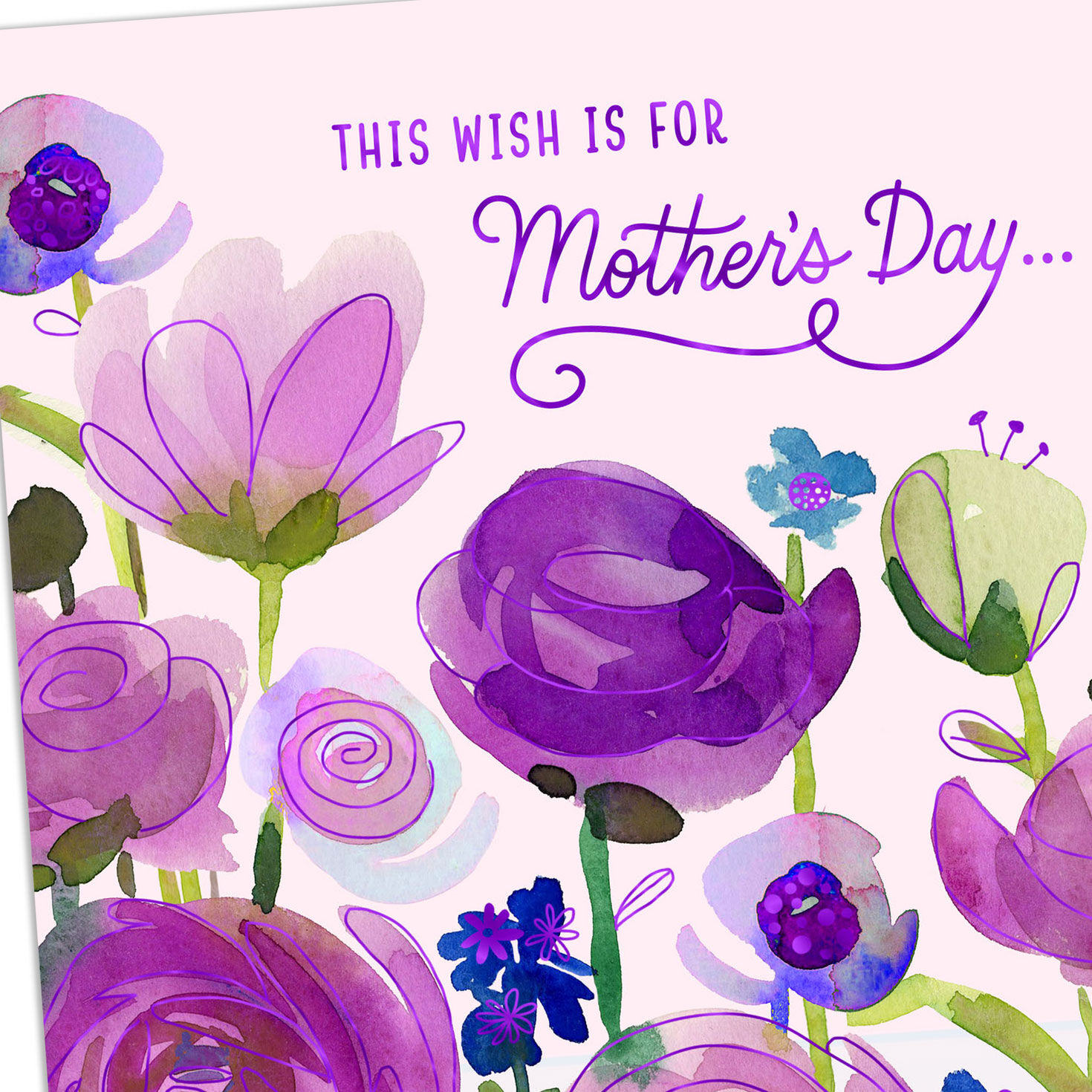 Painted Purple Flowers Mother's Day Card  image number 4
