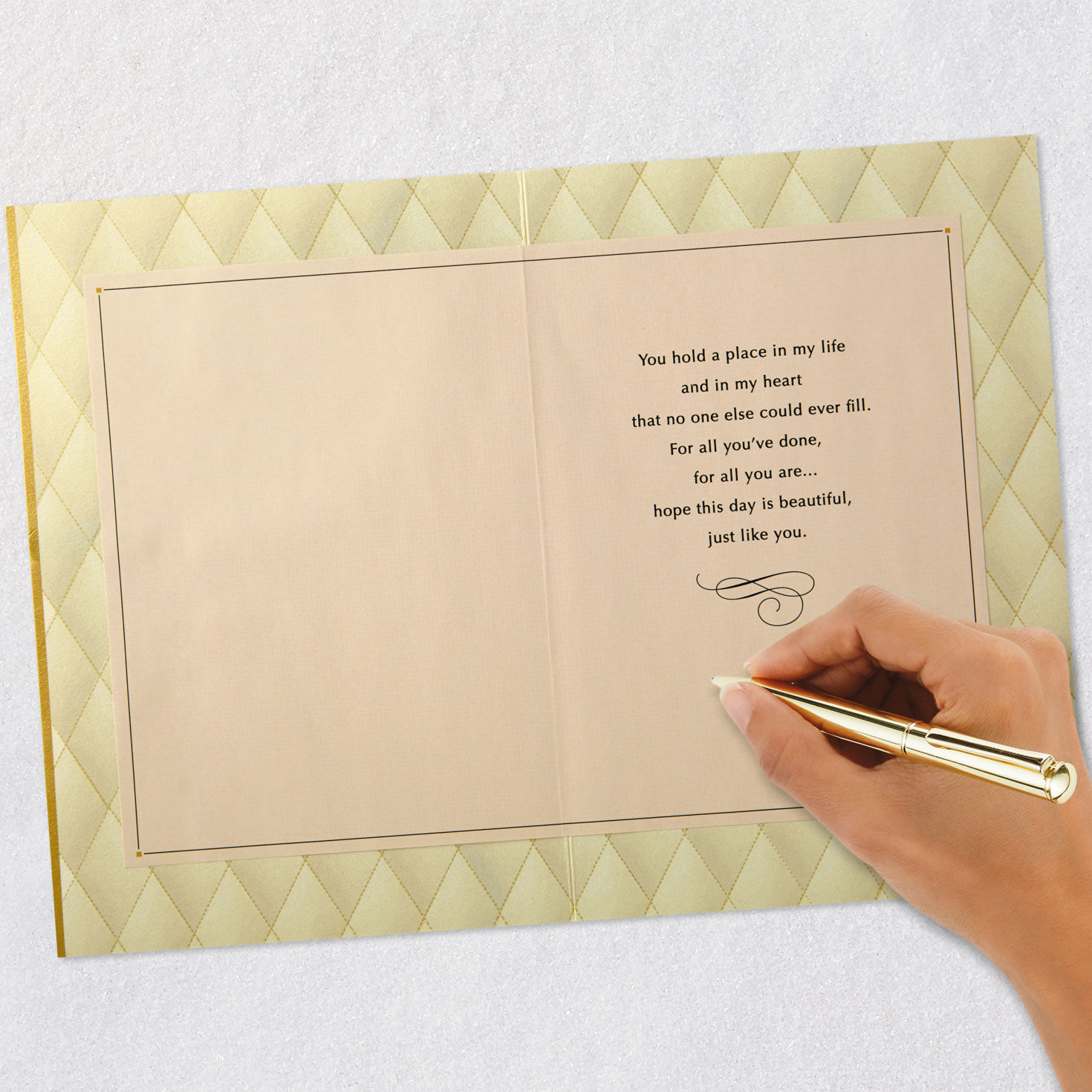 Floral Butterfly on Diamond Pattern Mother's Day Card Signing card image number 6