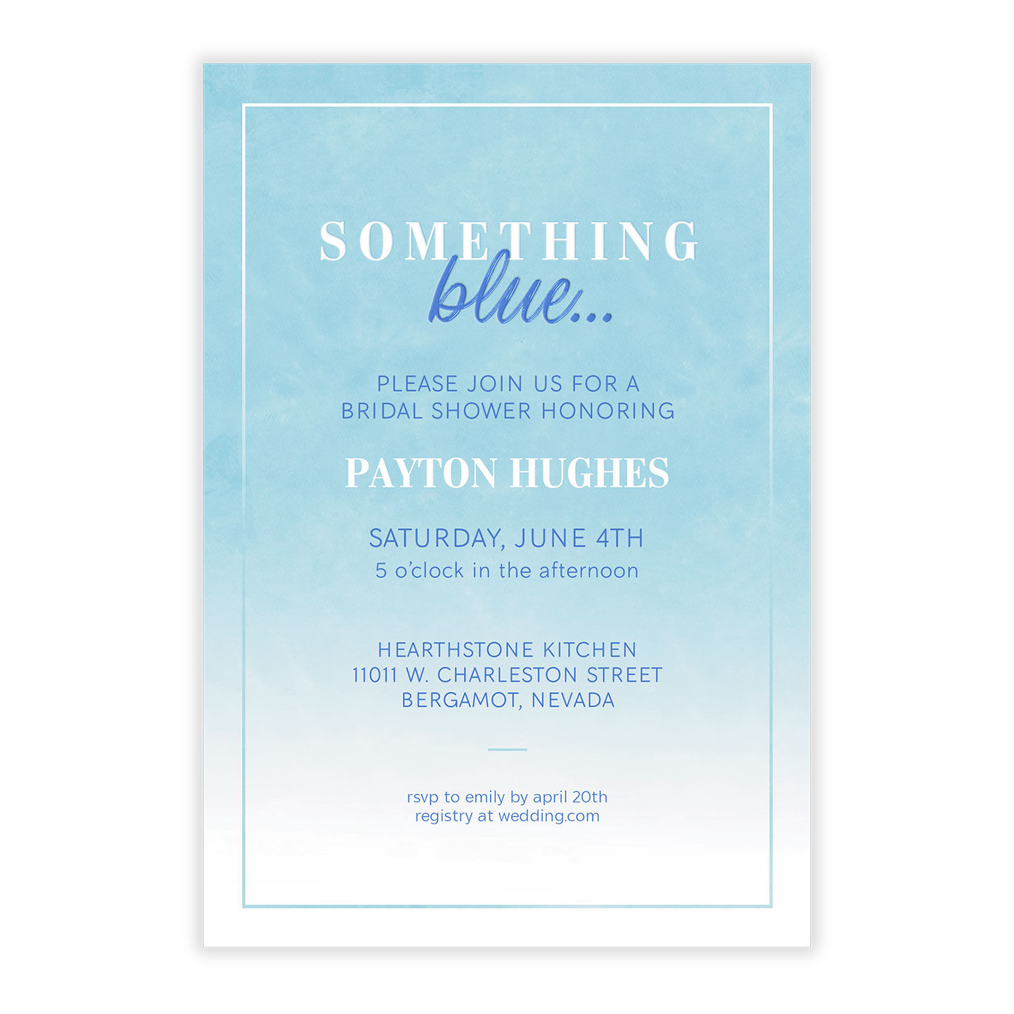 Something Blue Bridal Shower Invitation, , large image number 5