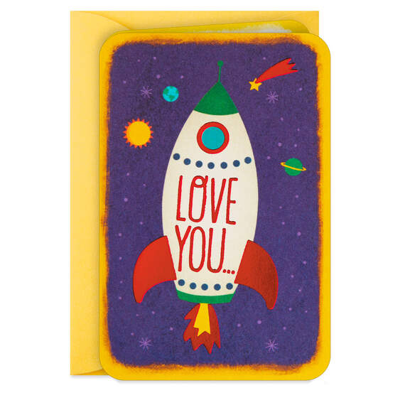3.25" Mini To the Moon and Back Rocket Ship Love Card, , large image number 3