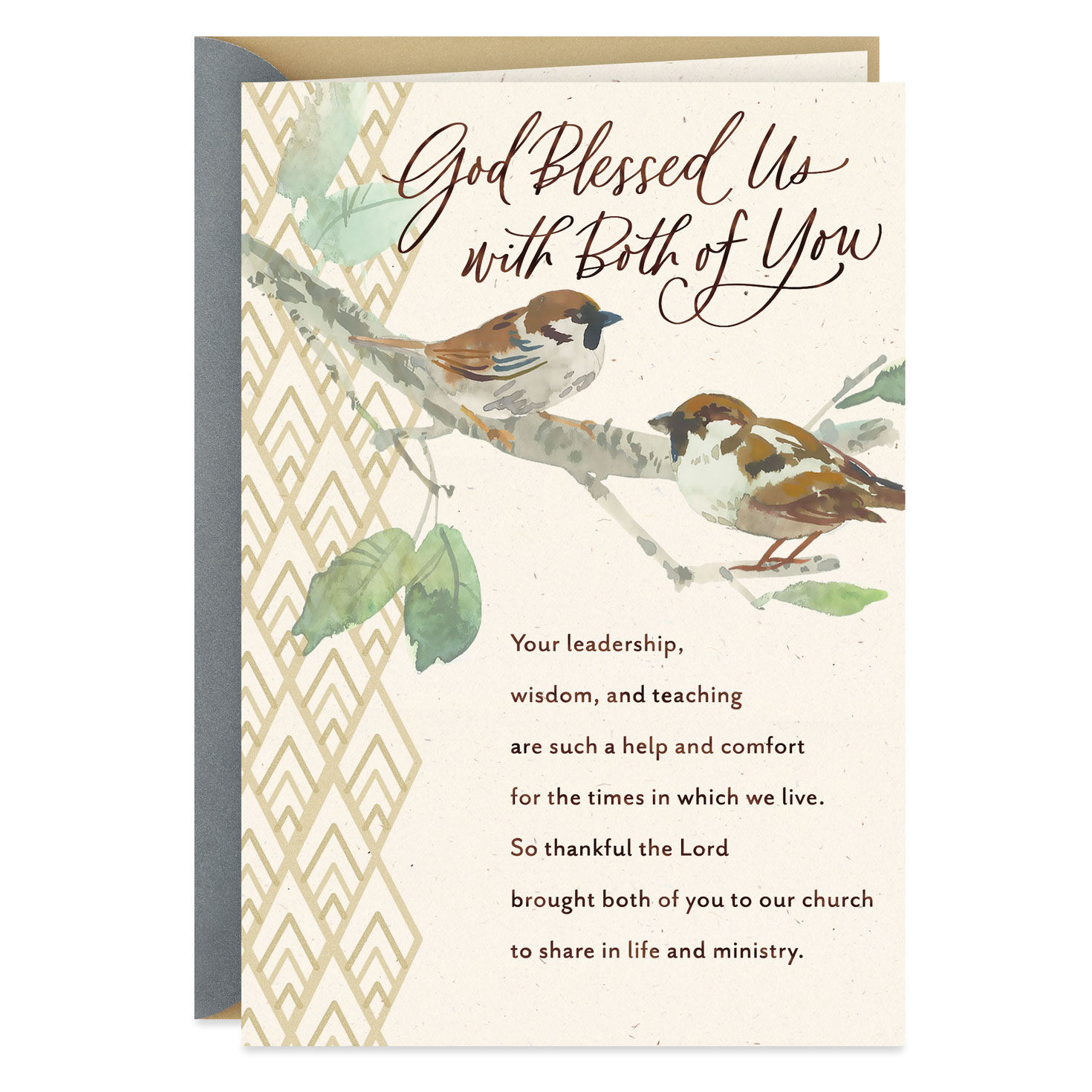 God Blessed Us Religious Clergy Appreciation Card for Minister and Spouse