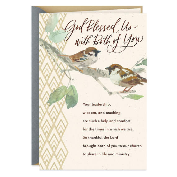 God Blessed Us Religious Clergy Appreciation Card for Minister and Spouse