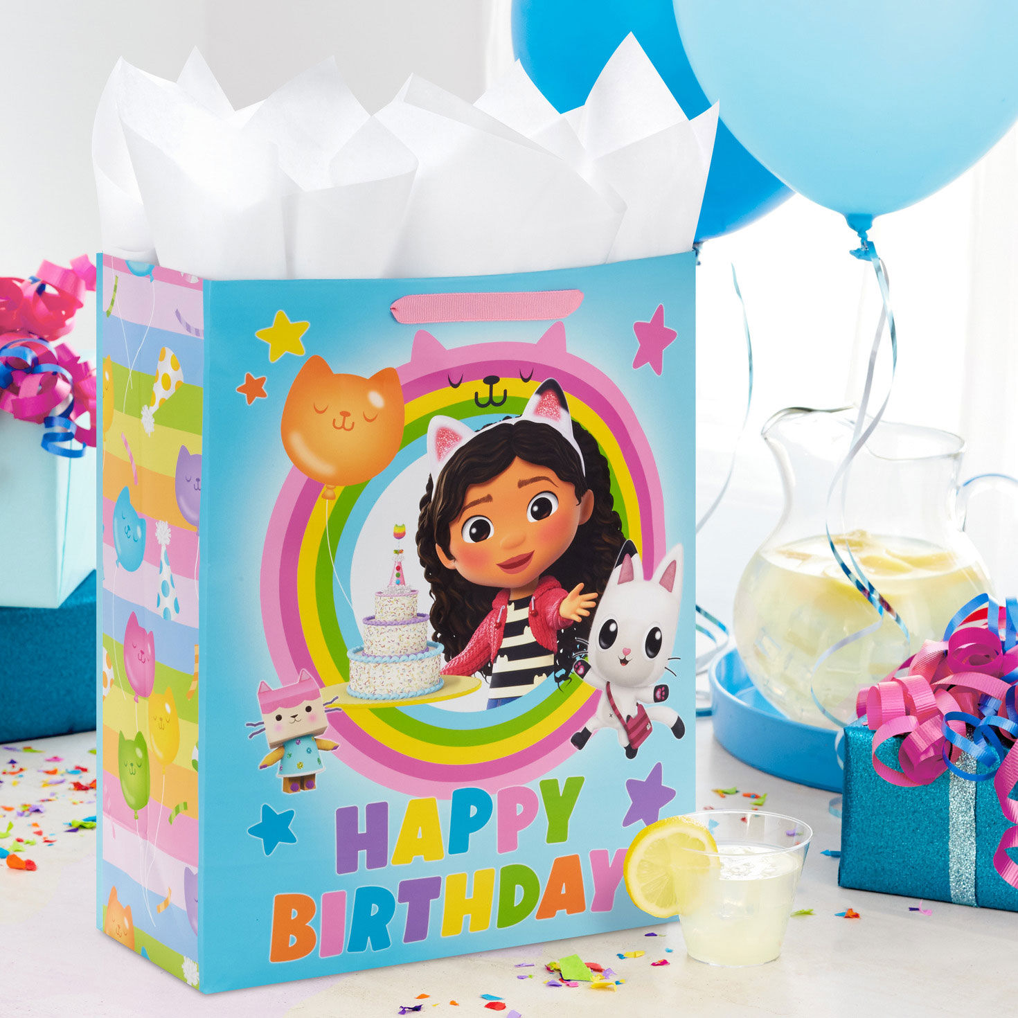 15.5" DreamWorks Animation Gabby's Dollhouse Extra-Large Birthday Gift Bag With Tissue Paper, , large image number 2