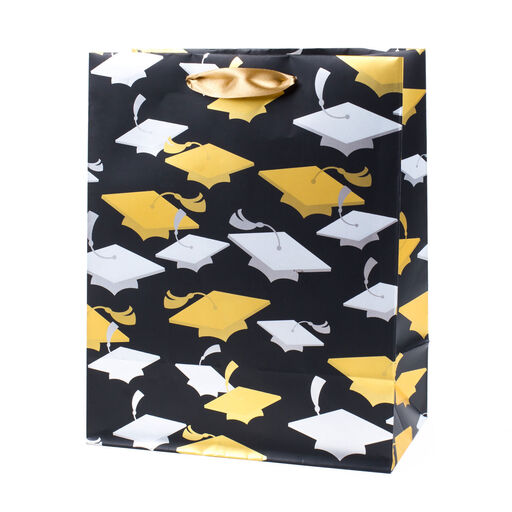 9.6" Grad Caps Medium Graduation Gift Bag With Tissue Paper, 