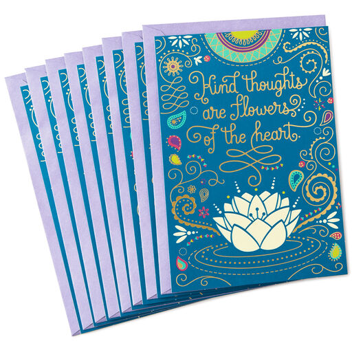 Kind Thoughts Are Flowers of the Heart Blank Cards, Pack of 8, 