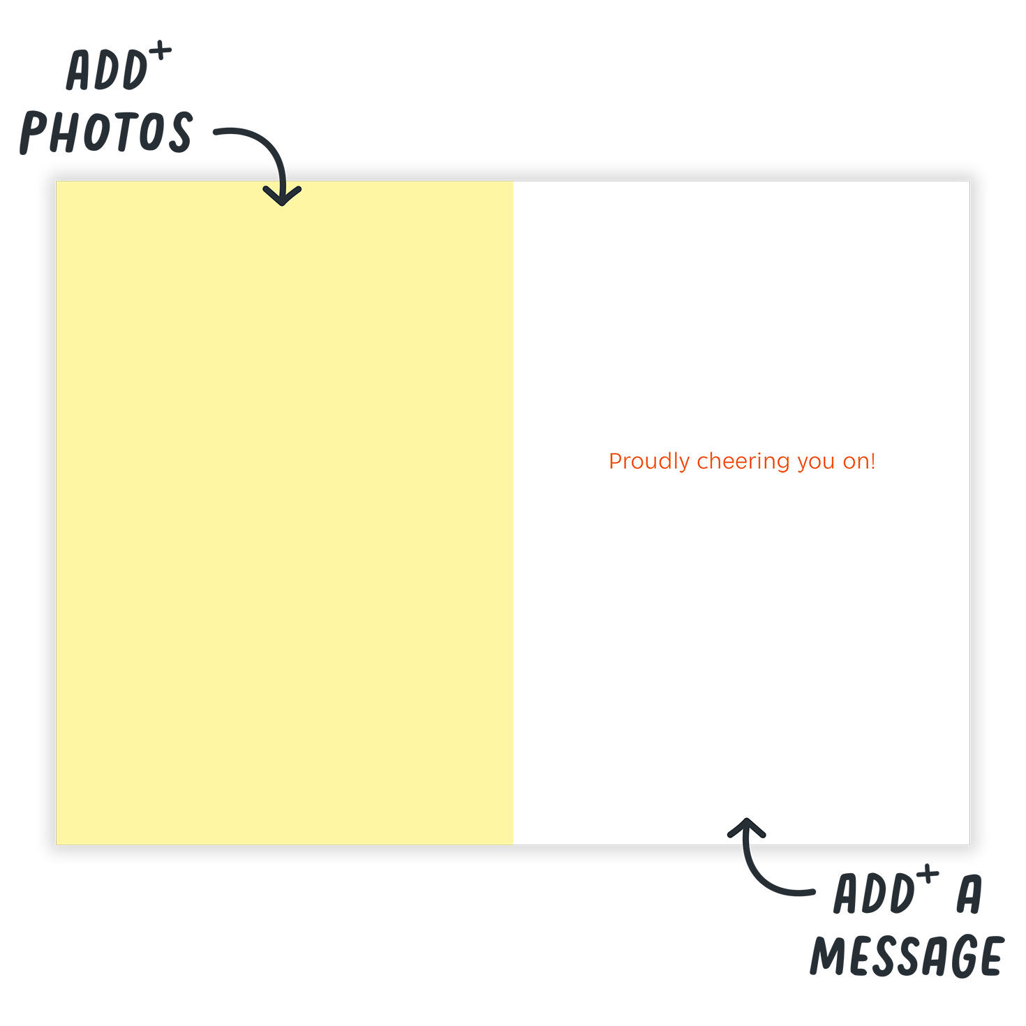 Yellow Orange Sunshine Personalized Grad Card open card with personalization image number 3