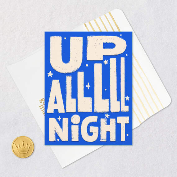 Up All Night Funny New Baby Card, , large image number 5