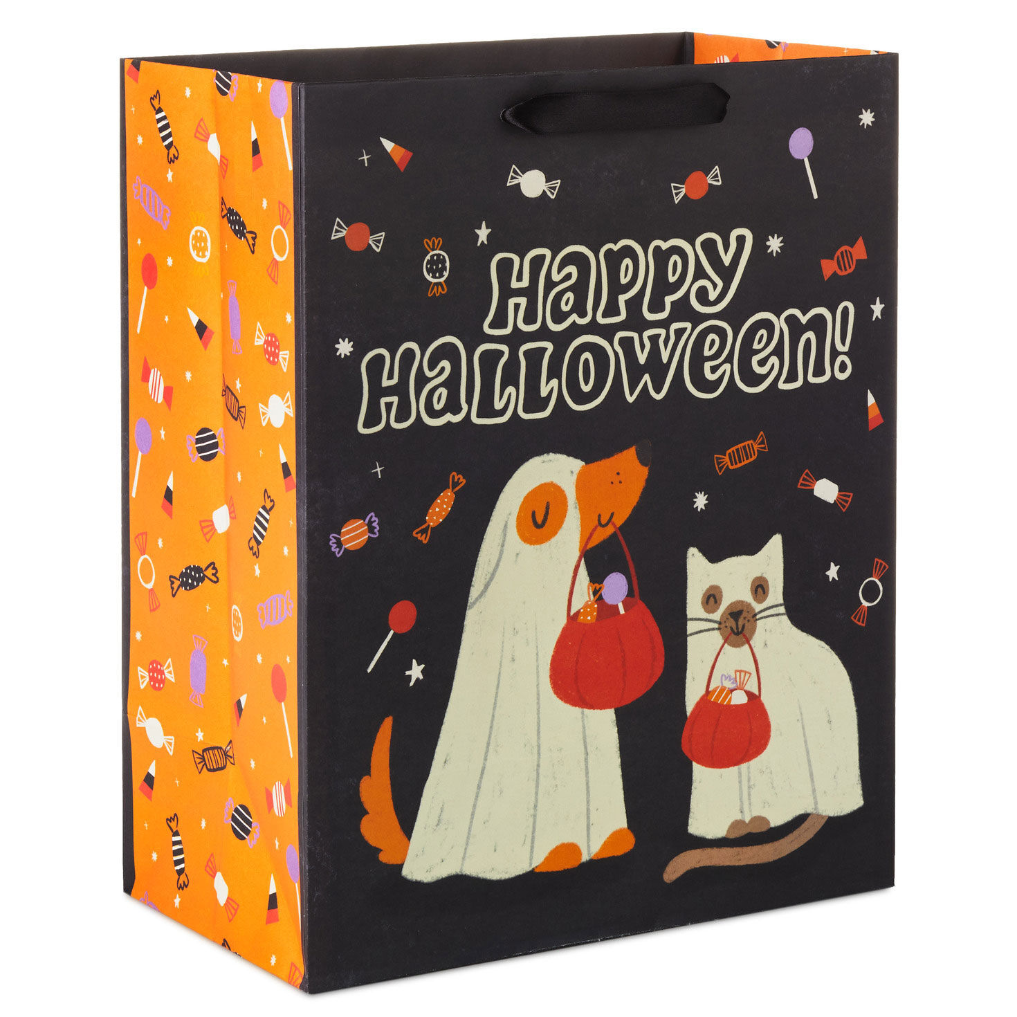 13" Ghost Dog and Cat Large Halloween Gift Bag