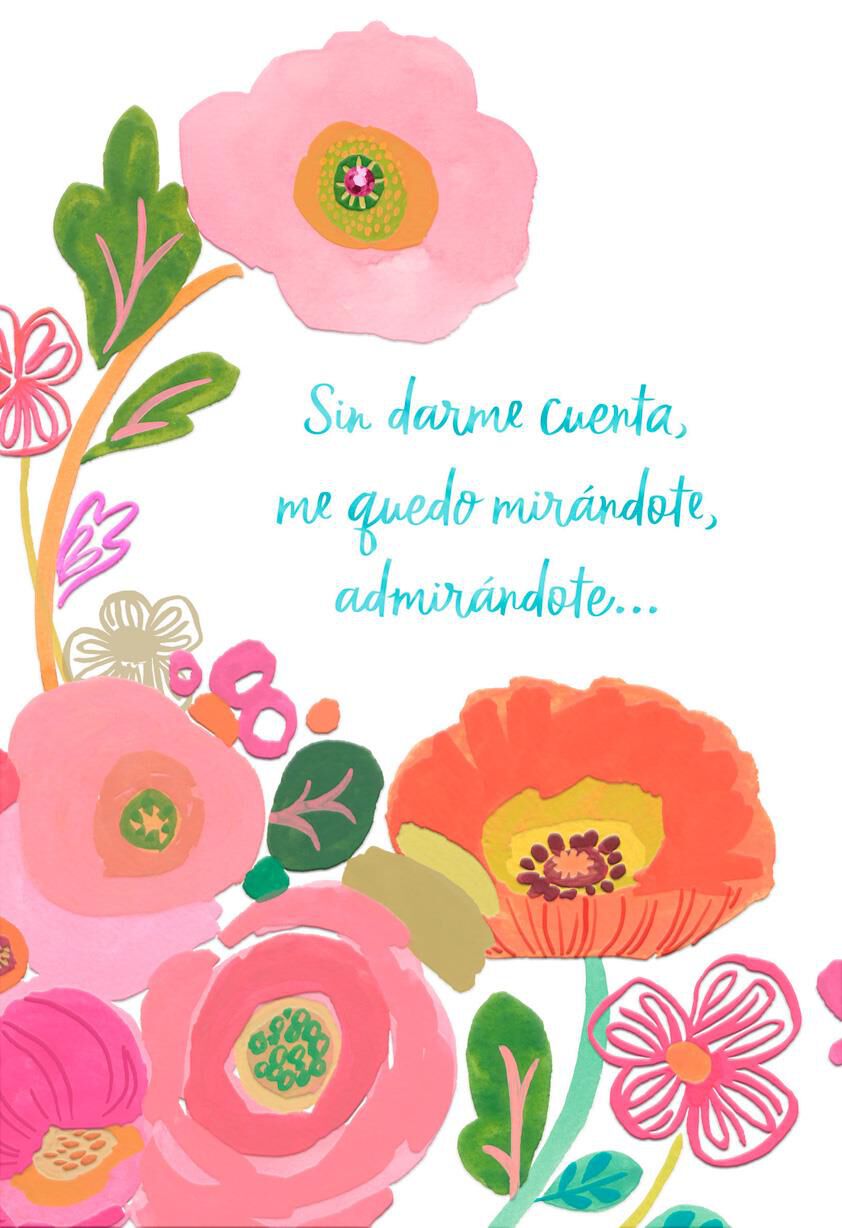 Flowers for My Wife SpanishLanguage Birthday Card Greeting Cards
