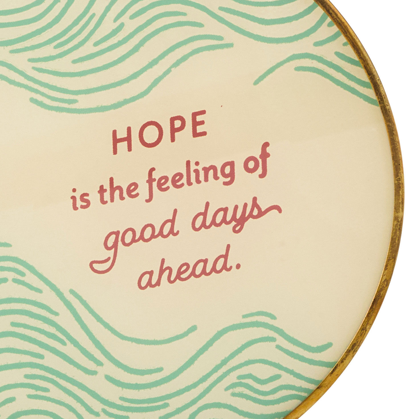 Round Glass Wall Decor With Hope Quote upclose detail image number 3