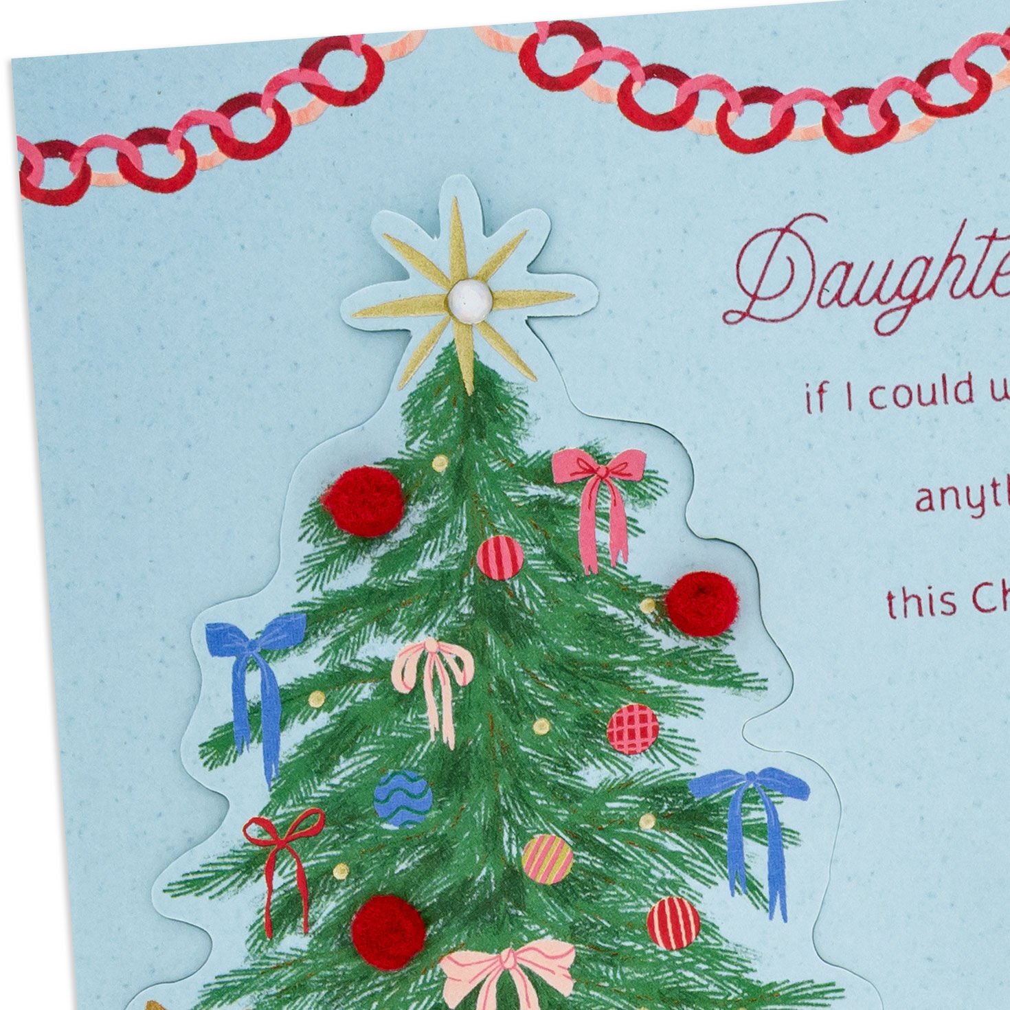 Cozy Holiday Tree Christmas Card for Daughter Card Front Detail image number 5