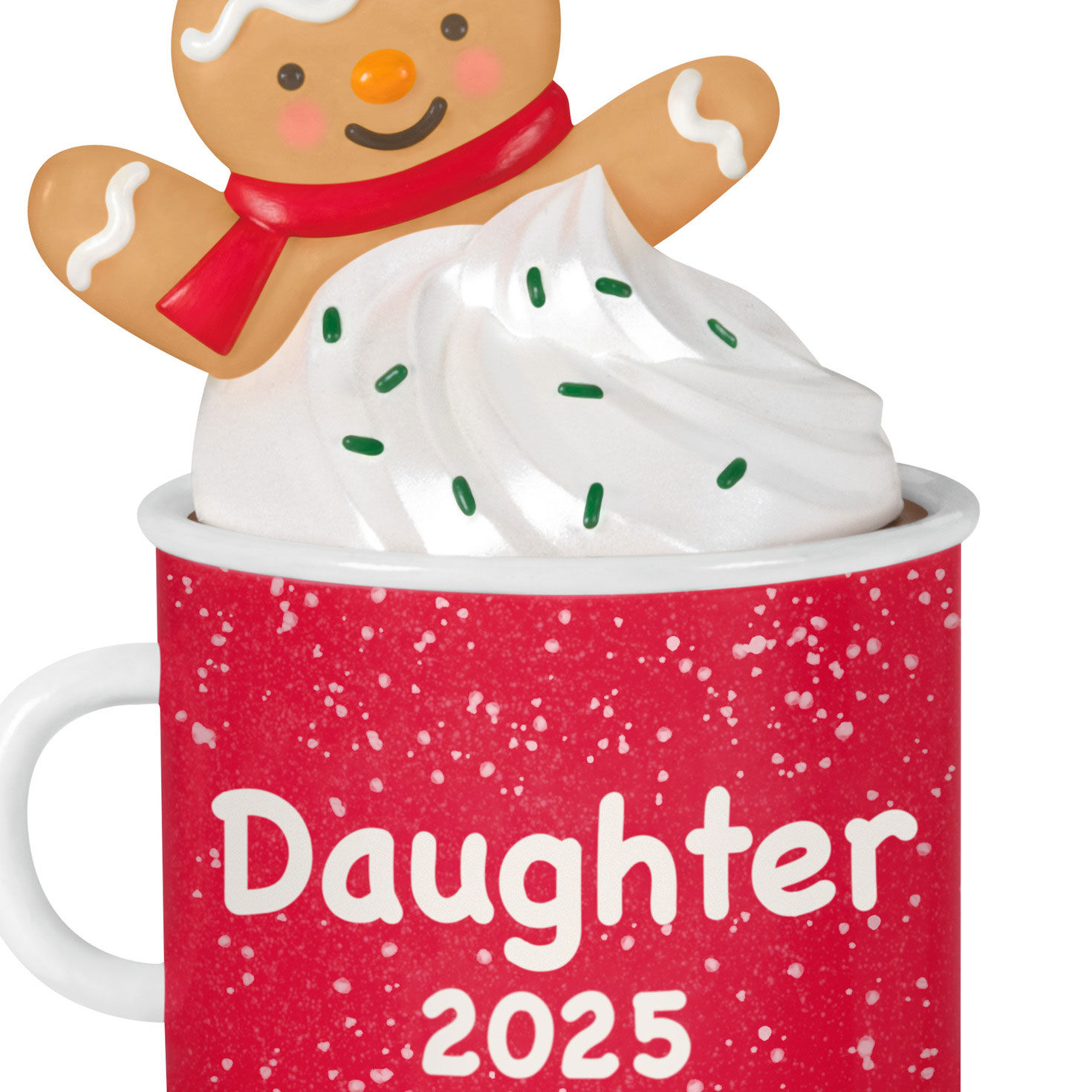 Gingerbread Girl in Daughter Mug Keepsake Ornament closeup view image number 5