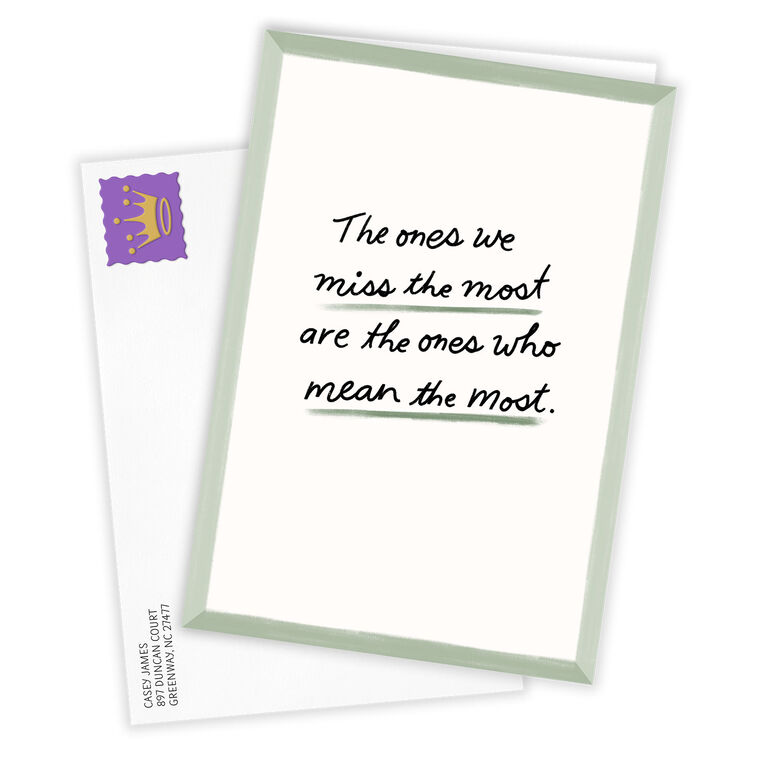 Green and White Personalized Sympathy Card Card Front with Envelope image number 2