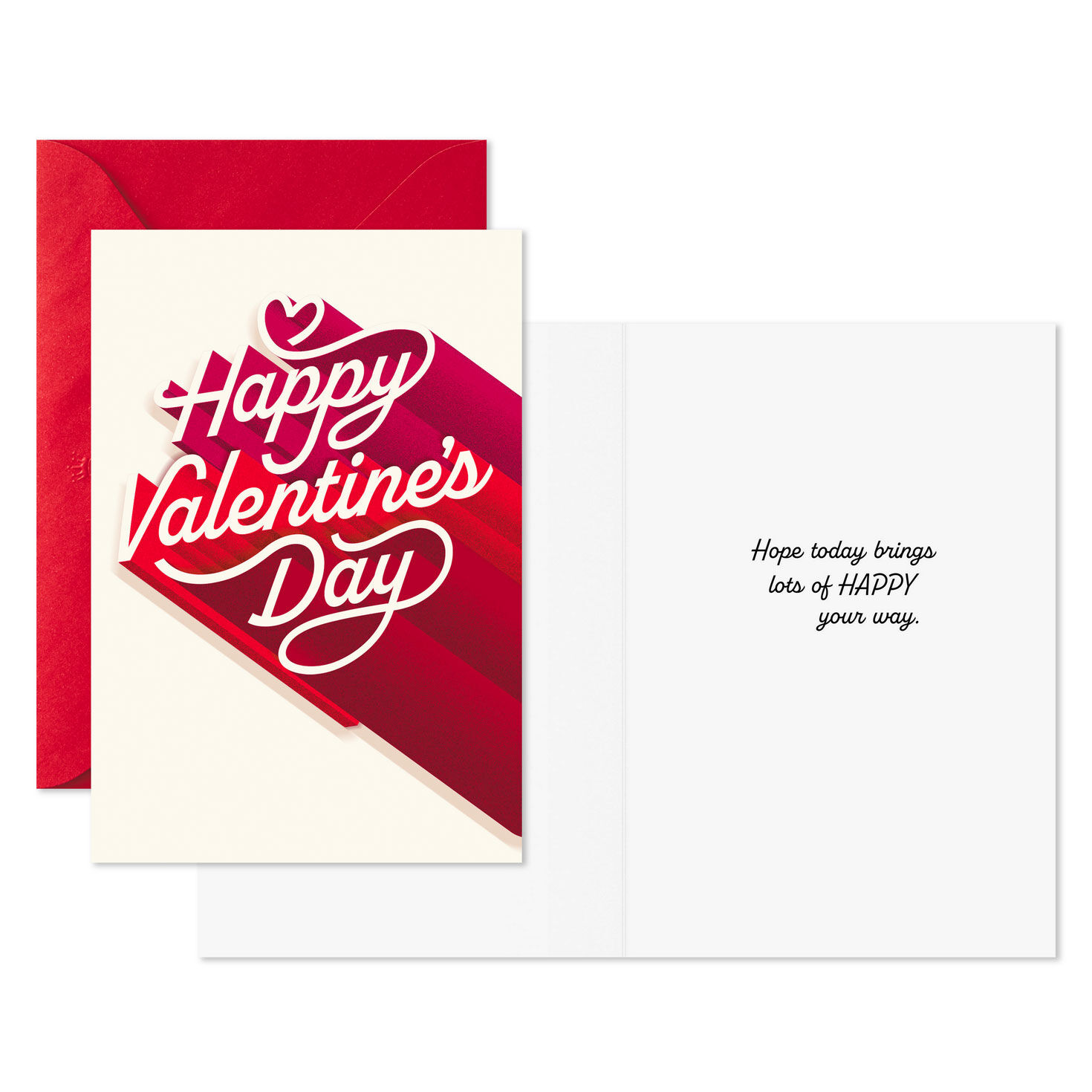 Red Letters on Ivory Valentine's Day Cards Pack Open card with sentiment image number 2