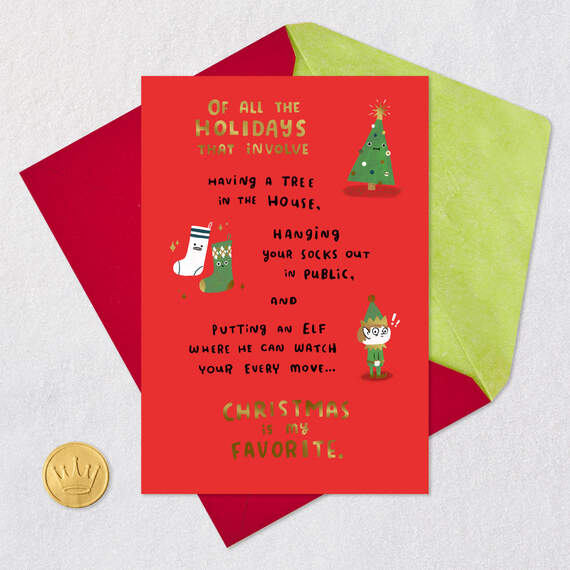 You're One of My Favorites Funny Christmas Card, , large image number 5