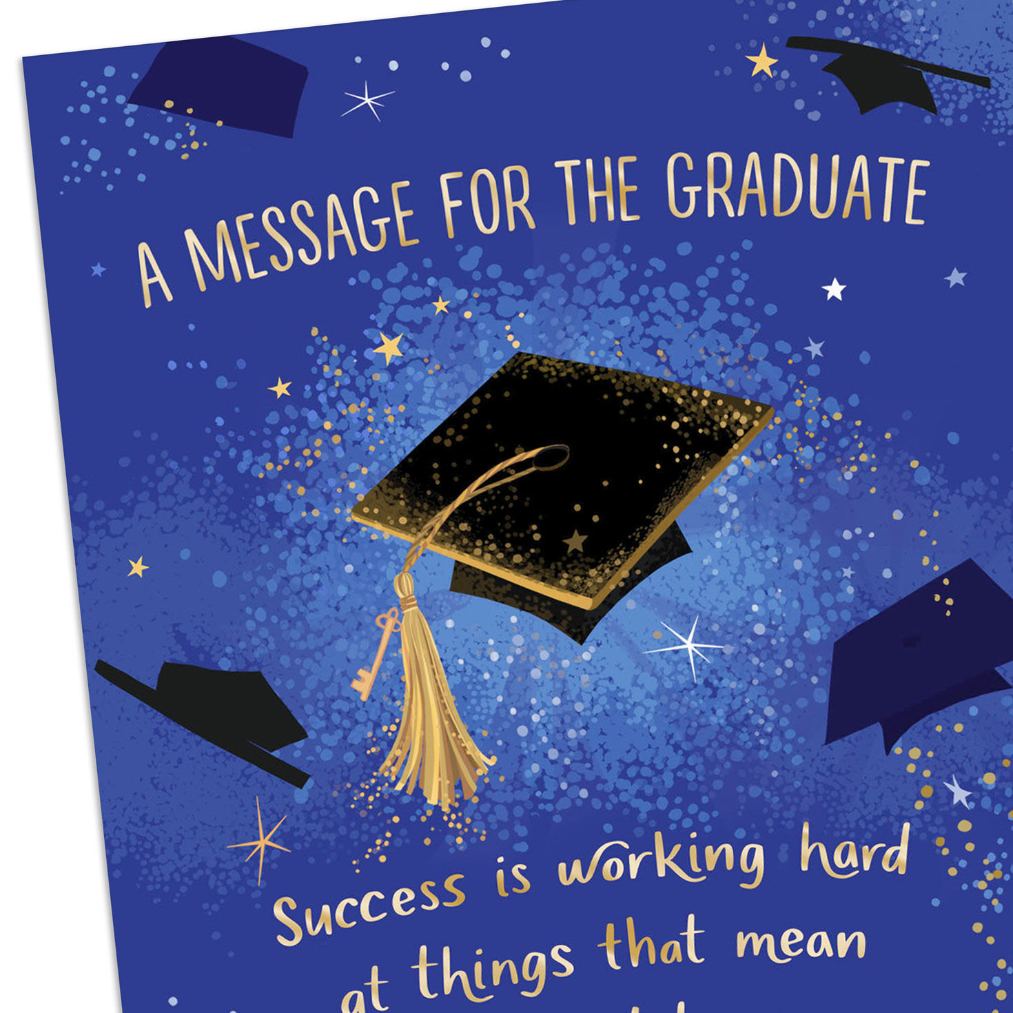 Watercolor Mortarboards Graduation Money Holder Card Card Front Detail image number 5