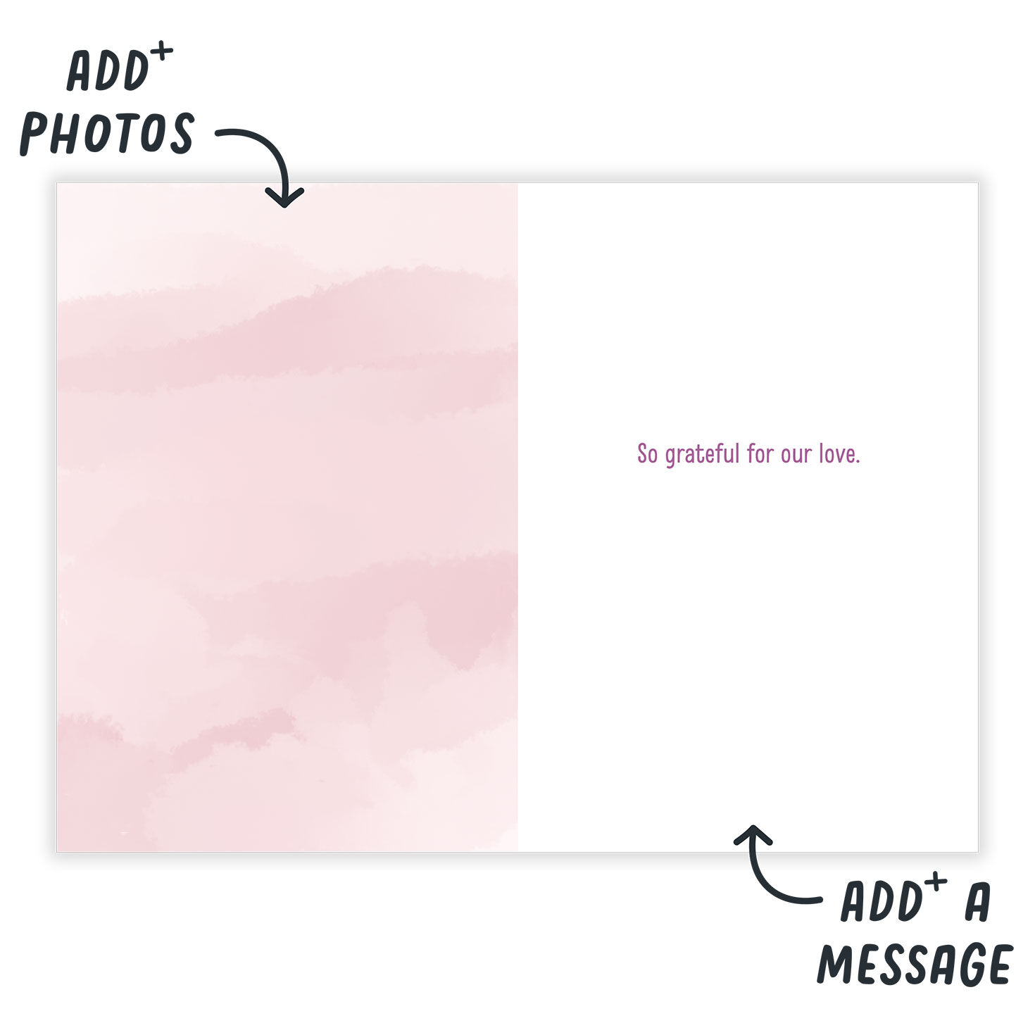 Pink Hearts Photo Personalized Love Card  image number 3