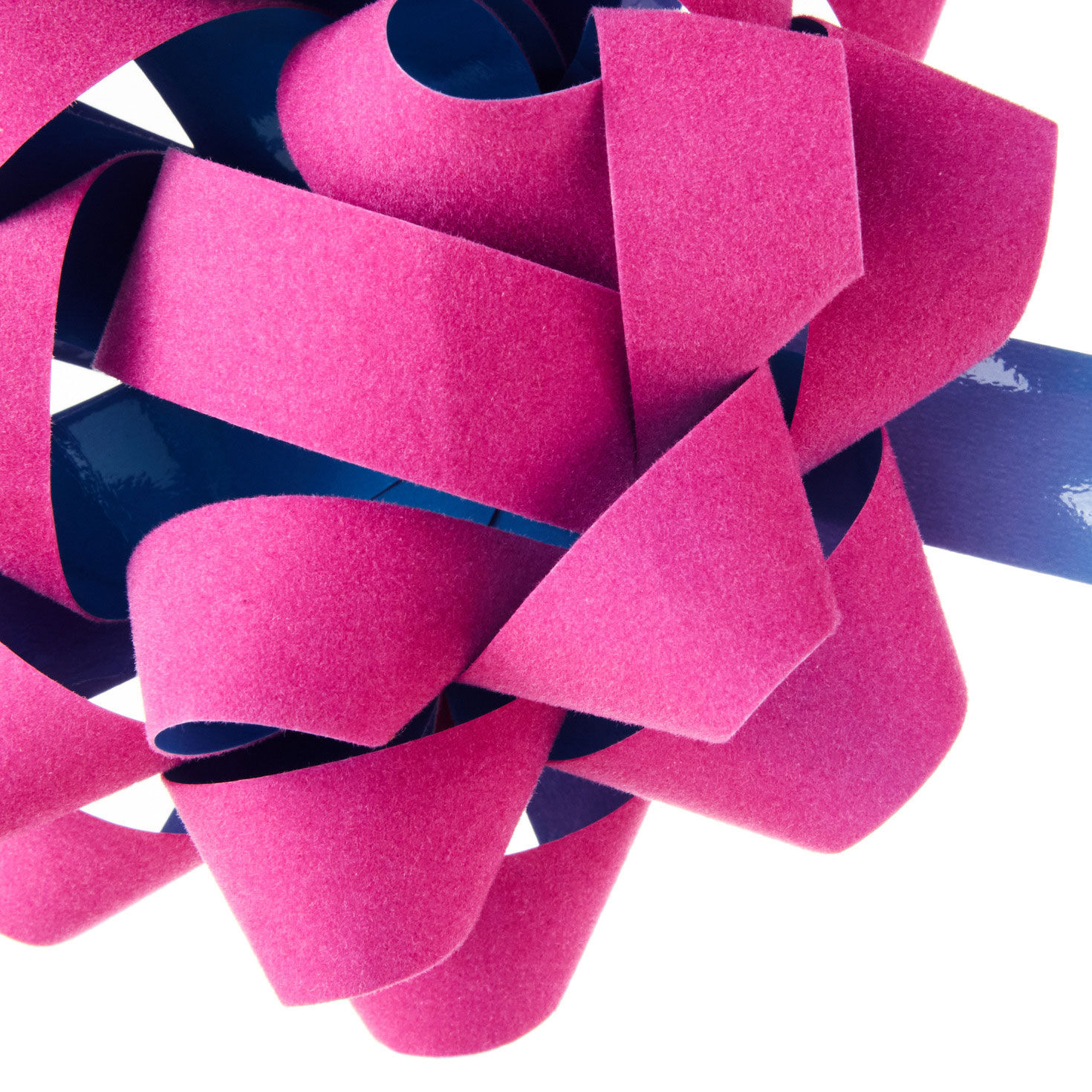 Pink Flocked With Teal on Reverse Gift Bow upclose view image number 5
