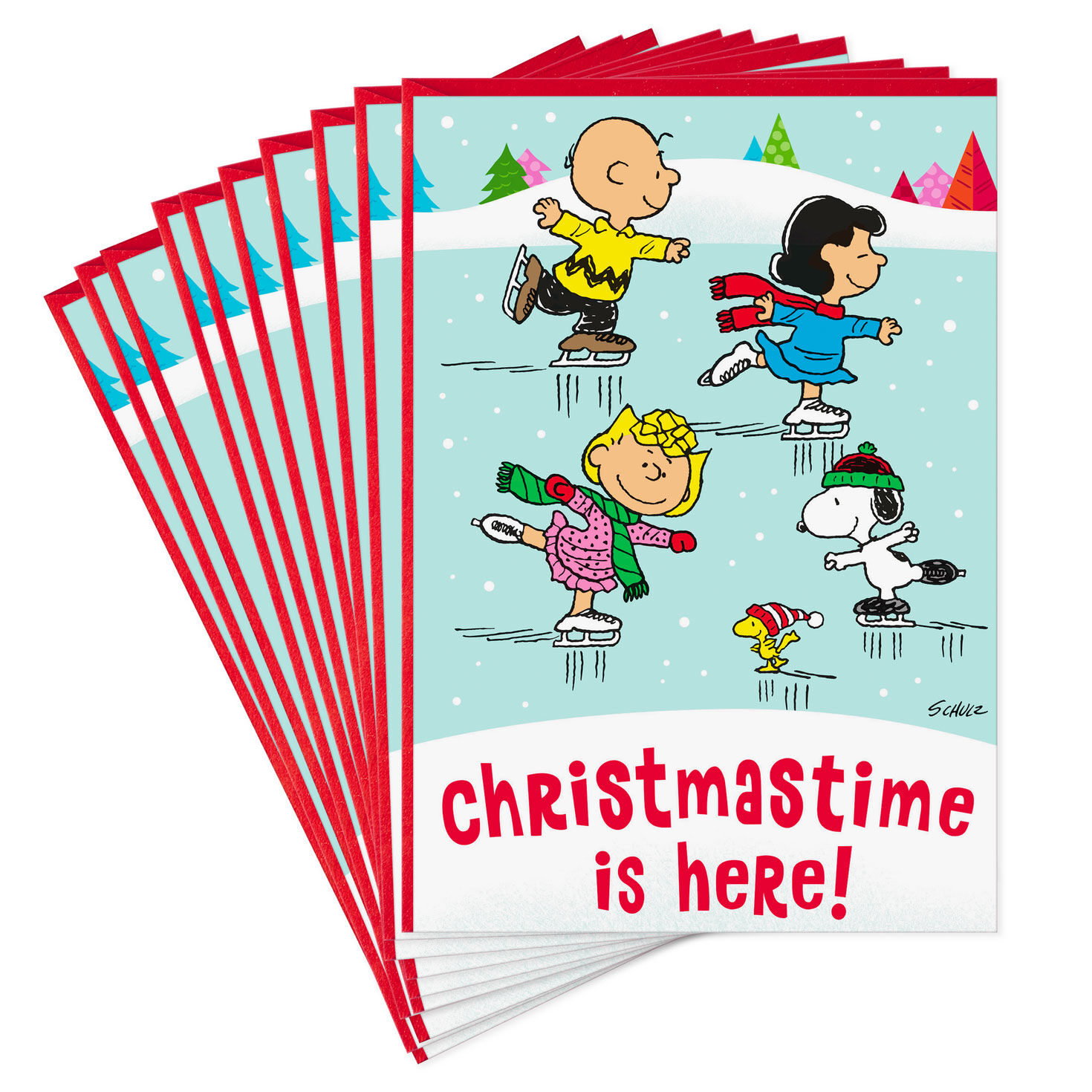 Peanuts® Gang Ice Skating Christmas Cards, Pack of 10