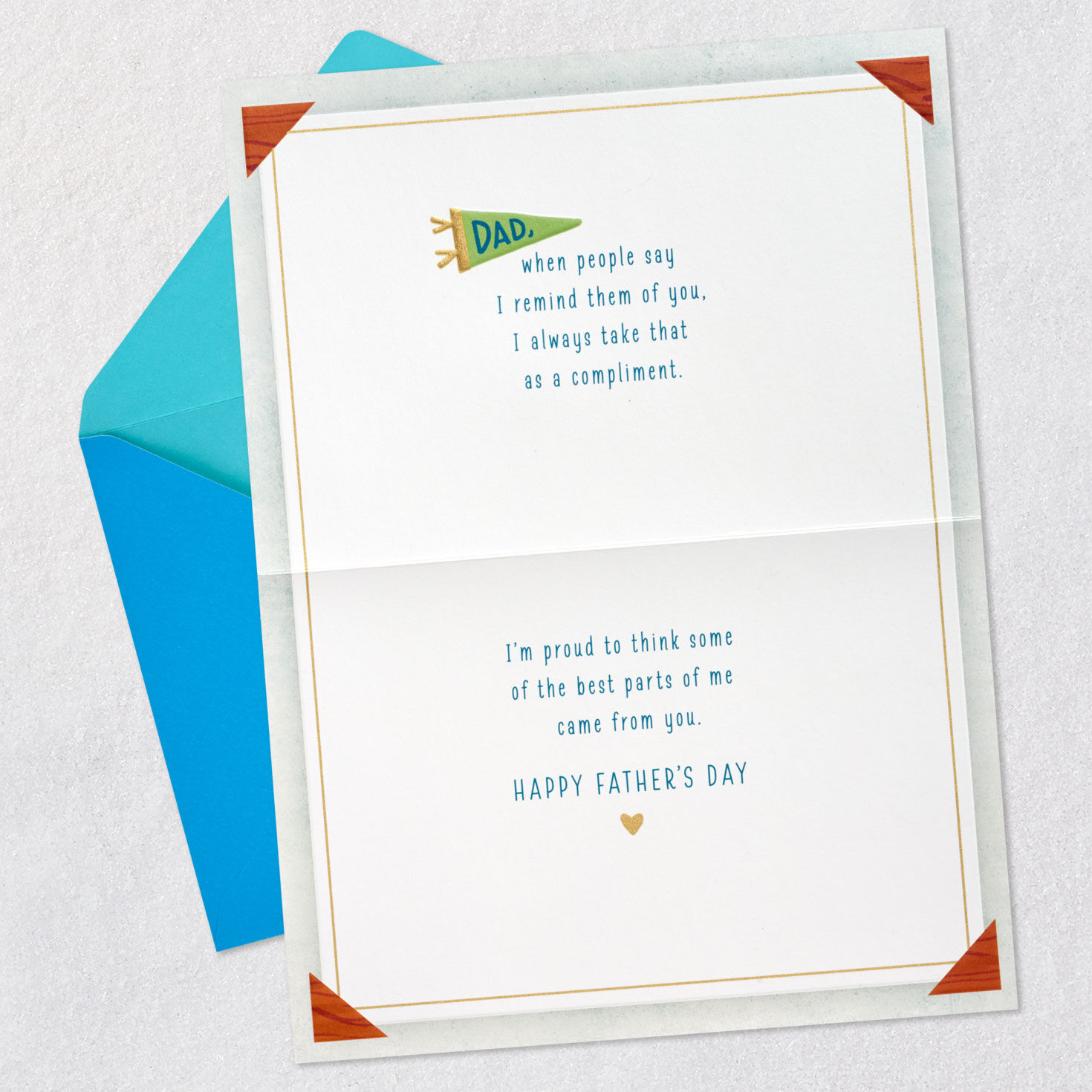 Like Father, Like Daughter Father's Day Card With Magnet Open Card with Envelope image number 4