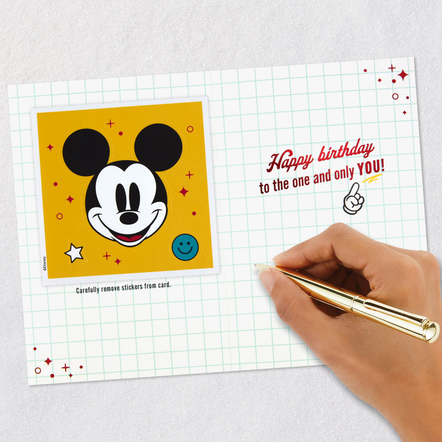 Colorful Mickey Faces Birthday Card with Stickers Signing card image number 7