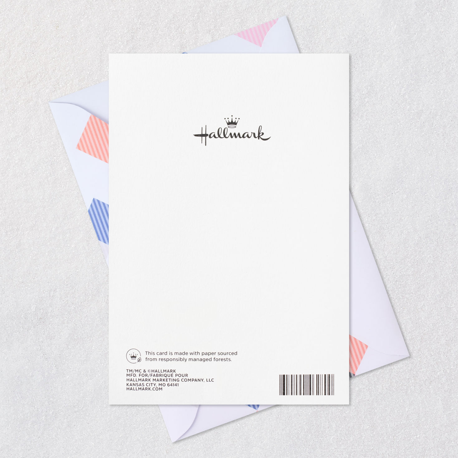 Heart on Ombr&eacute; Stripes Best Mom Mother's Day Card Card Back with Envelope image number 8