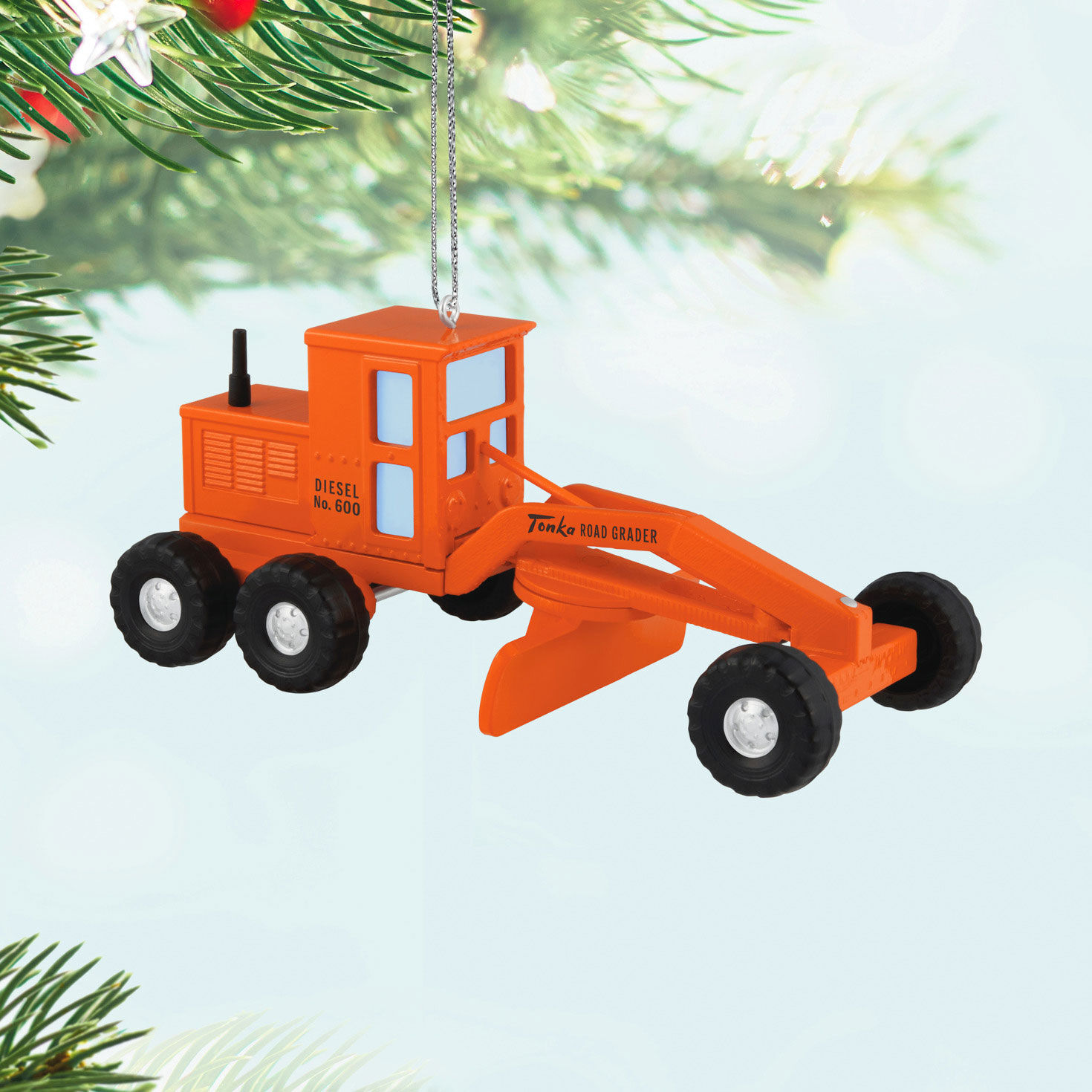 Tonka Road Grader Keepsake Ornament Hanging on tree image number 2