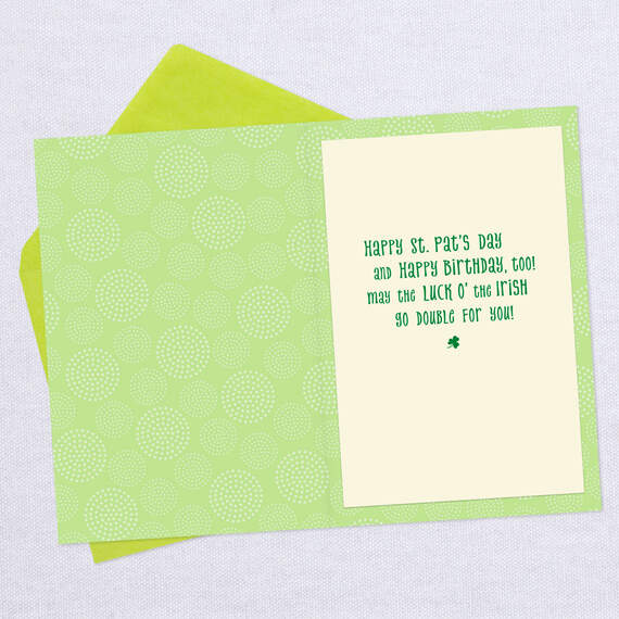Double Luck o' the Irish St. Patrick's Day Birthday Card, , large image number 3