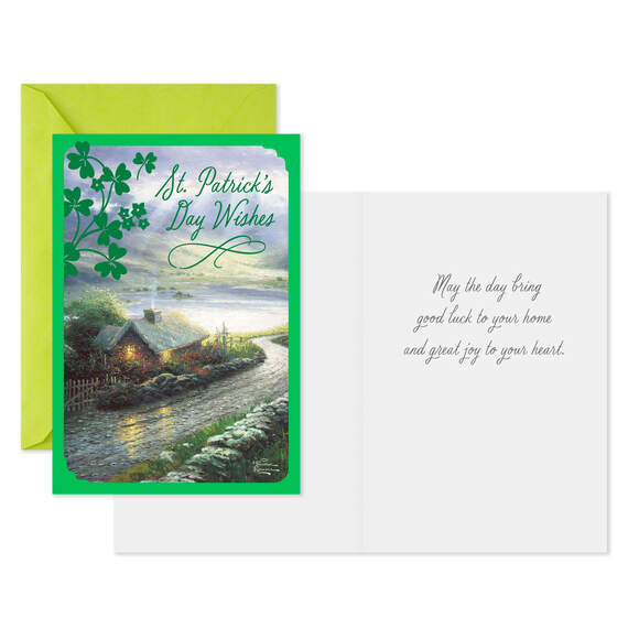 Thomas Kinkade Emerald Isle Cottage St. Patrick's Day Cards, Pack of 10, , large image number 2