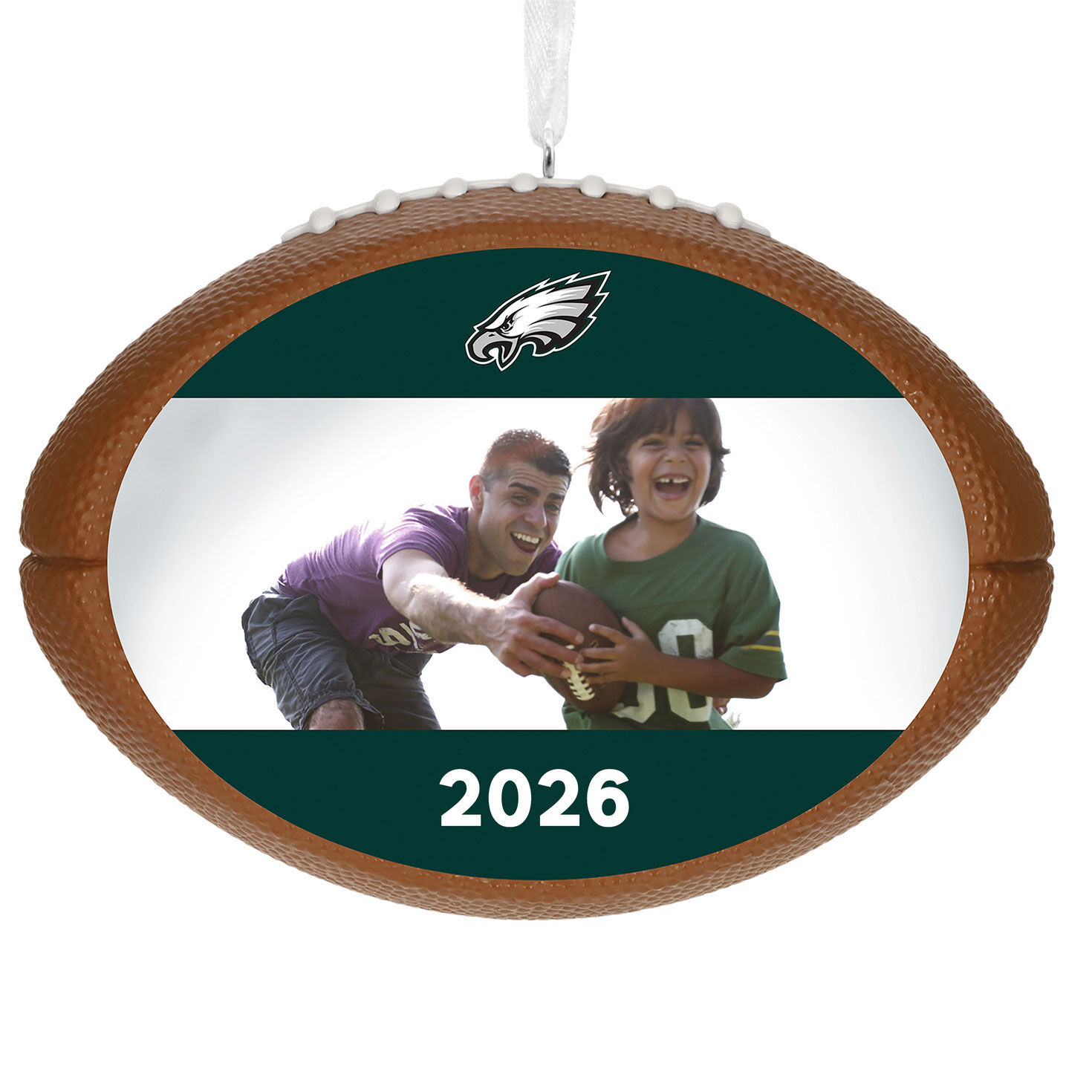 NFL Philadelphia Eagles Football Personalized Ornament, Custom Photo and Text