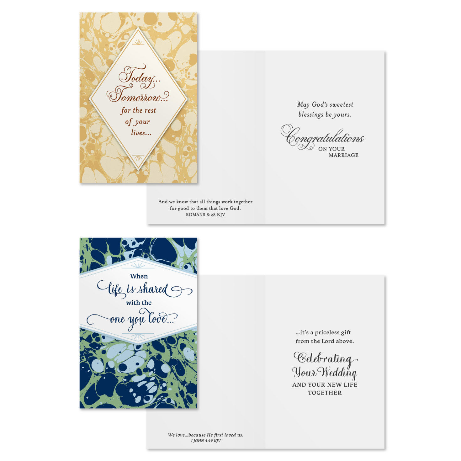 Marbled DaySpring Wedding Cards Assortment Card Front with Sentiment image number 3