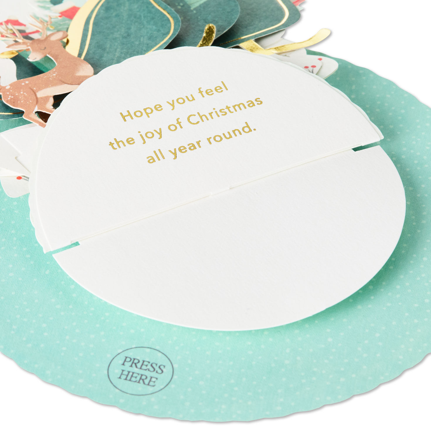 Santa in Sleigh Pop-Up Christmas Card With Sound sentiment image number 5