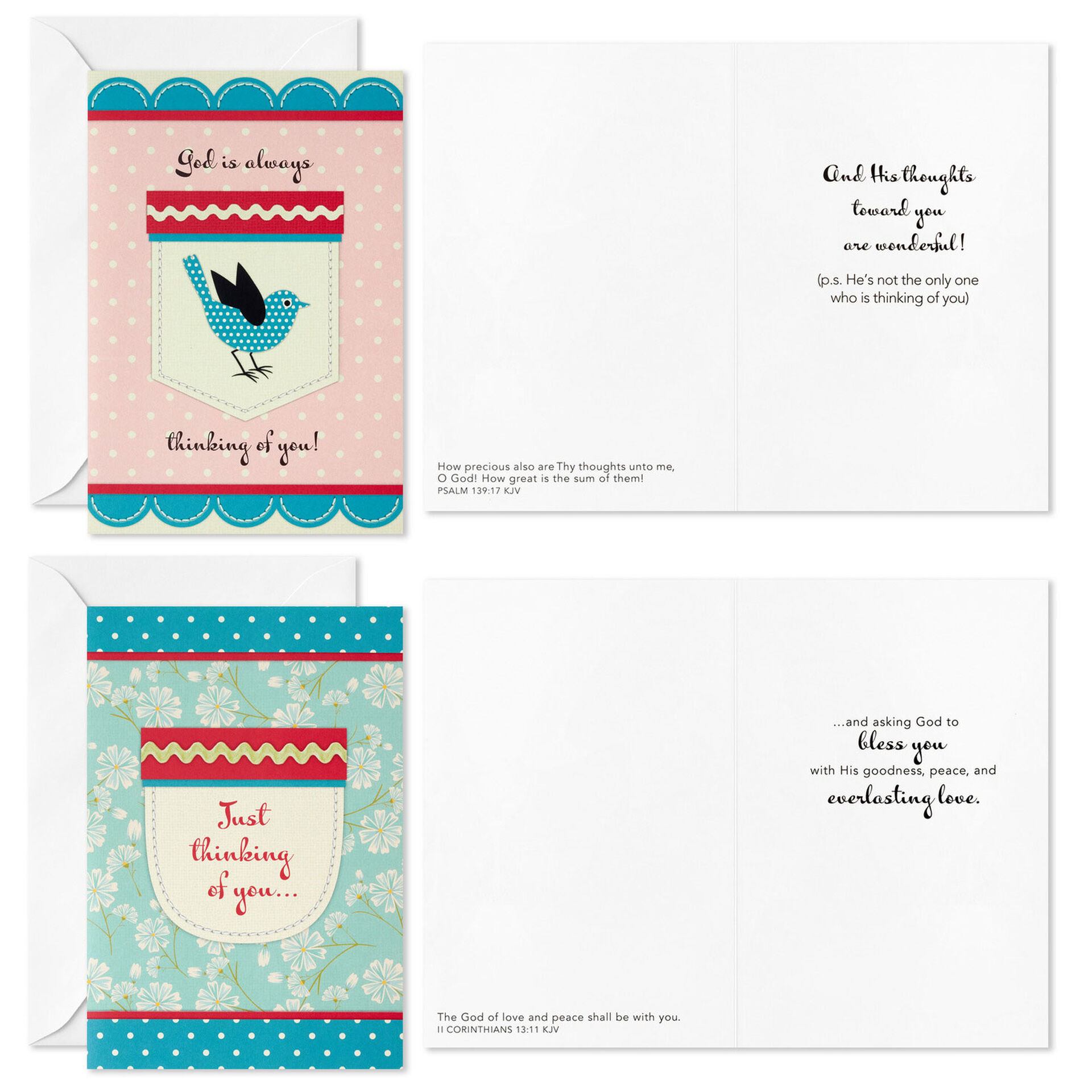 Stitched Pockets Religious Boxed Thinking of You Cards Assortment, Pack ...