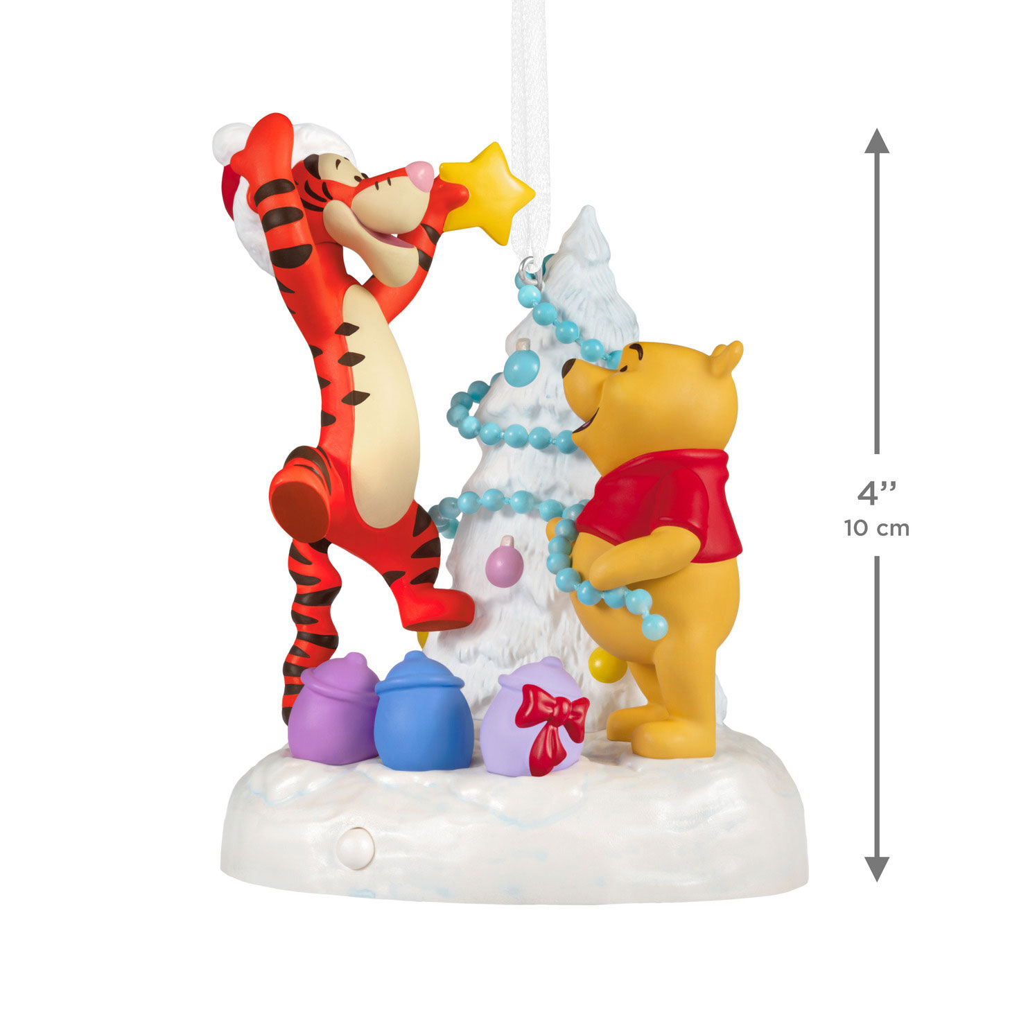 Pooh and Tigger Decorating Tree Keepsake Ornament measurement image number 3