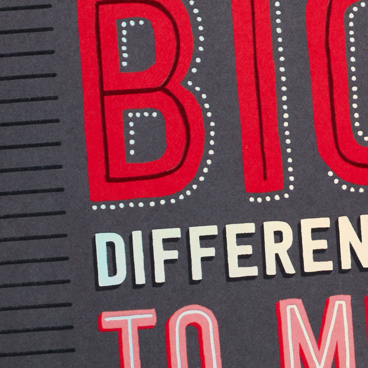 Gray with Pink and Red Lettering Valentine's Day Card Card Front Detail image number 4