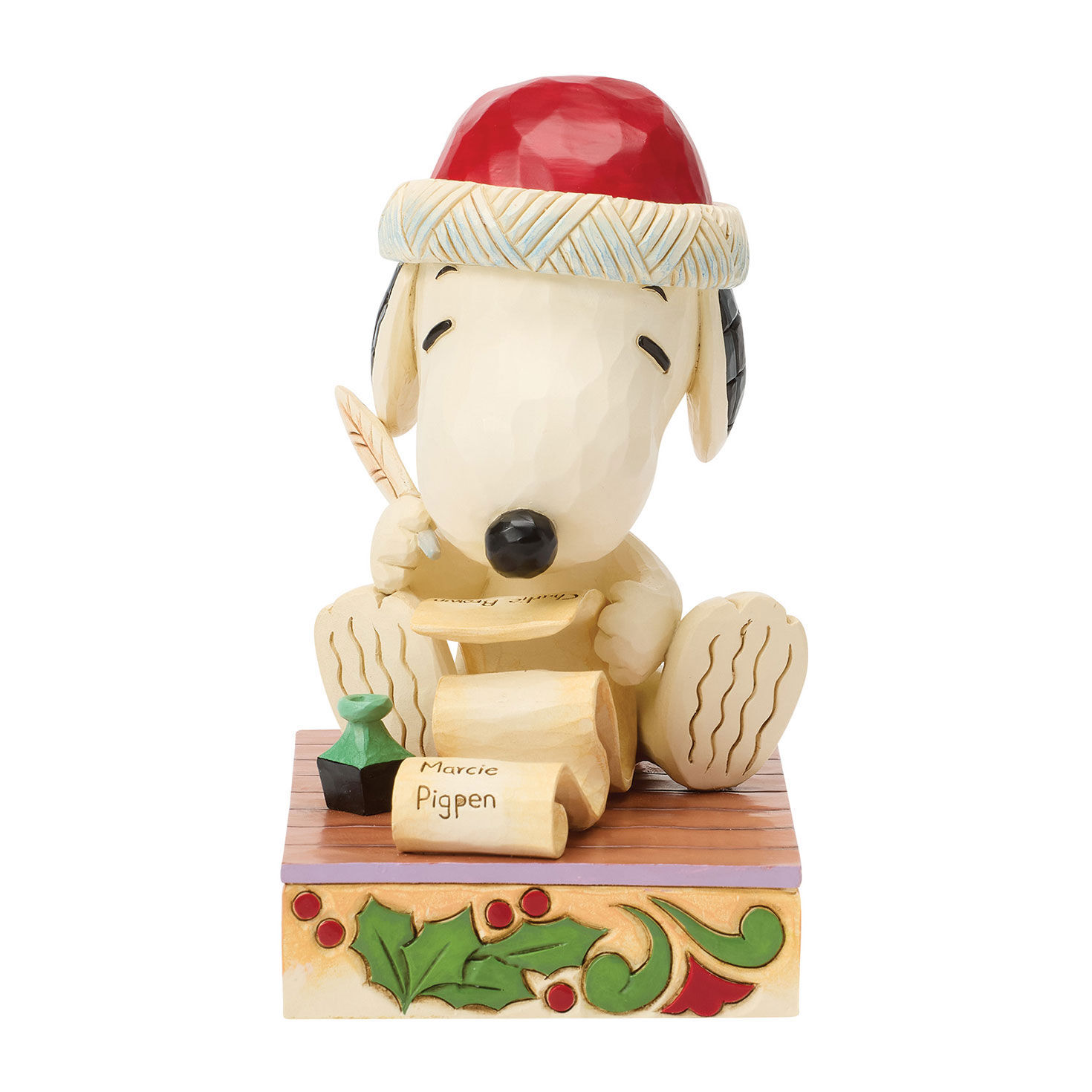 Jim Shore Snoopy Writing Christmas List Statue side image number 3