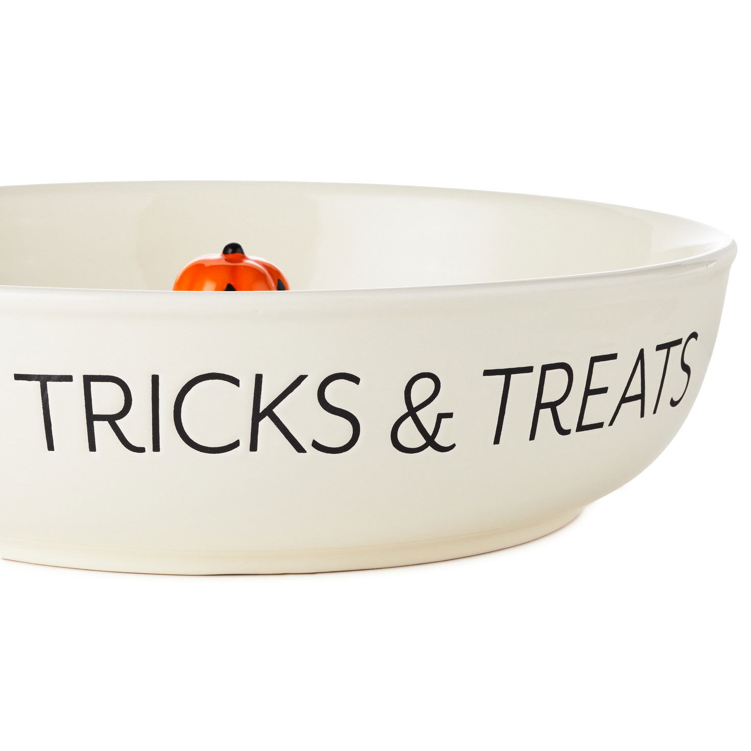 Tricks and Treats Ceramic Serving Bowl upclose detail side image number 3
