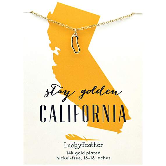 State of California Necklace in 14k Yellow Gold-Plate, , large image number 1
