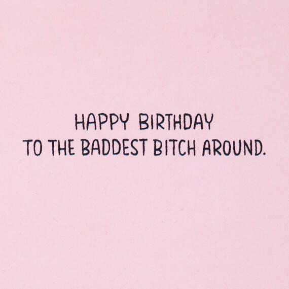 Baddest Bitch Around Funny Birthday Card, , large image number 2