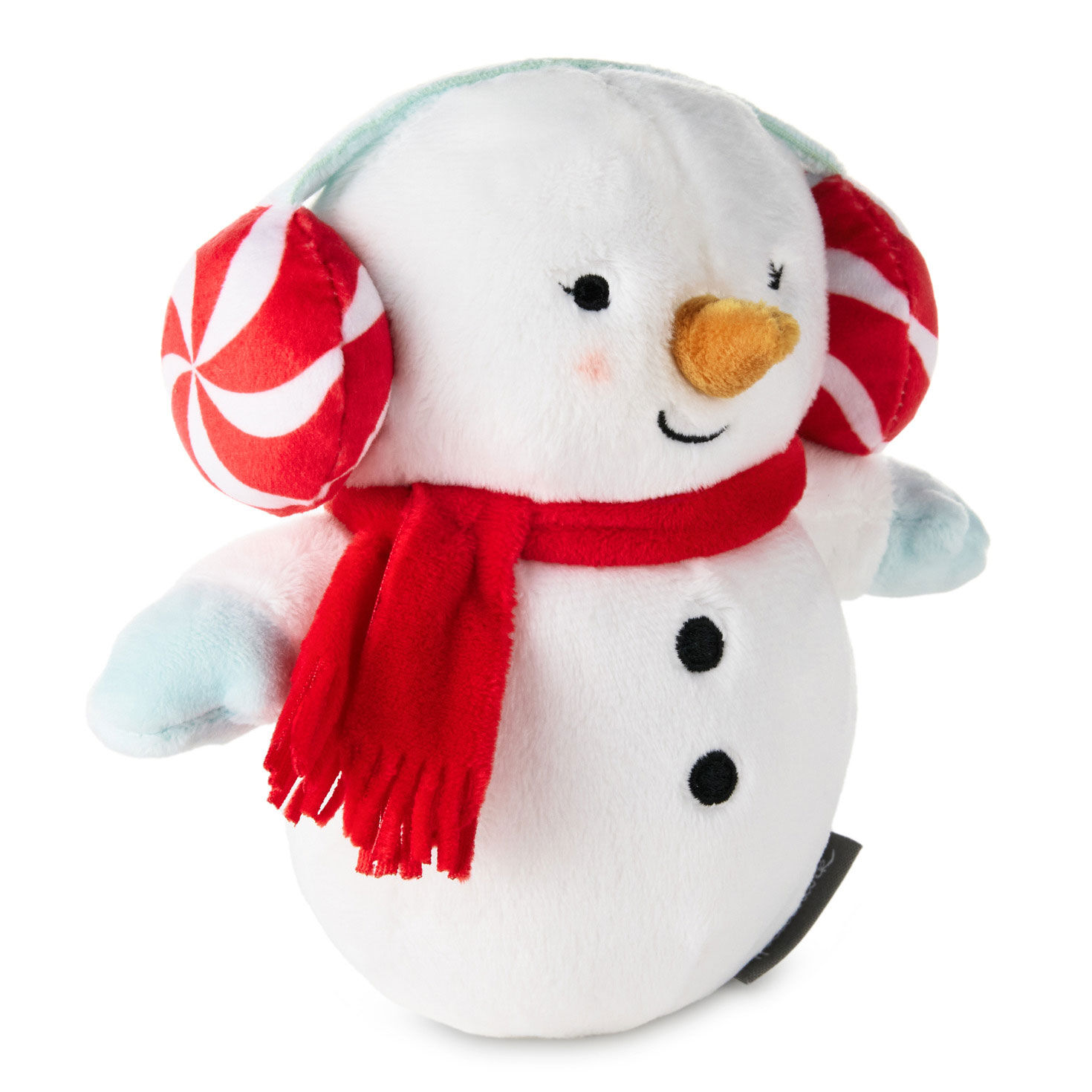 Snowman in Scarf, Mittens, Peppermint Earmuffs Plush side image number 3