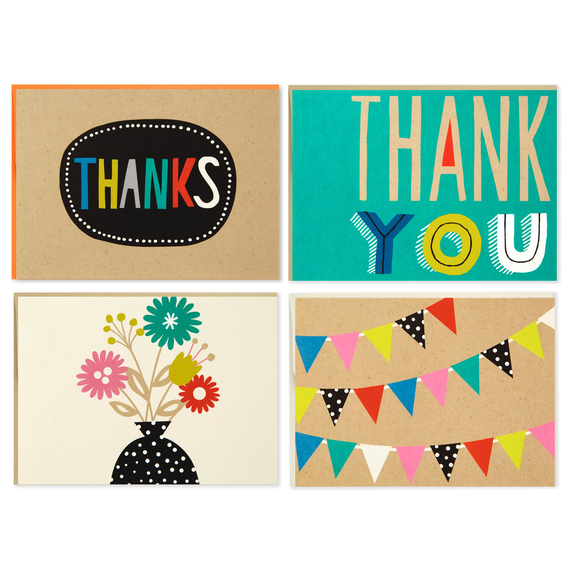 Thanks a Bunch Assorted Blank ThankYou Notes, Box of 40 Note Cards