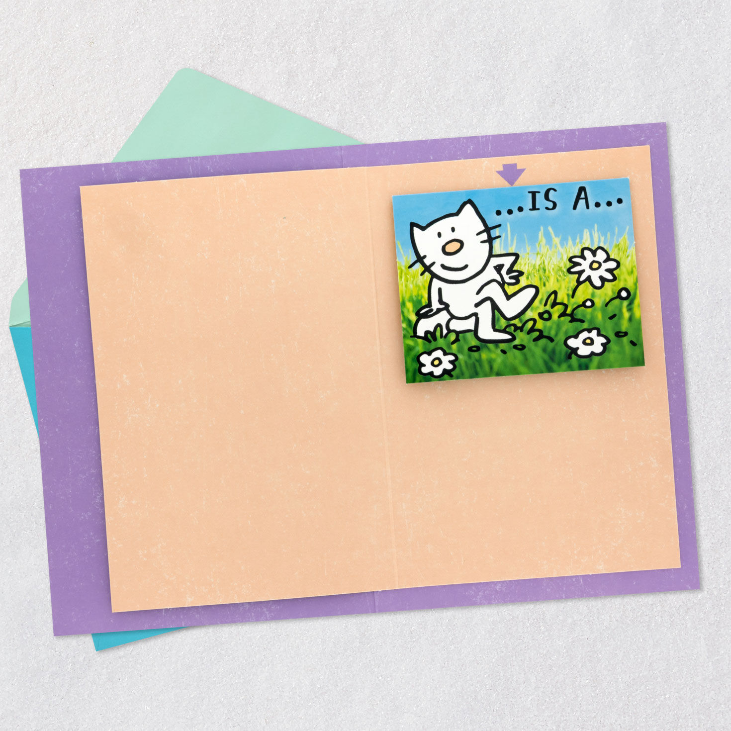 Funny Cartoon Cat Hug Pop-Up Get Well Card Open card with envelope image number 5