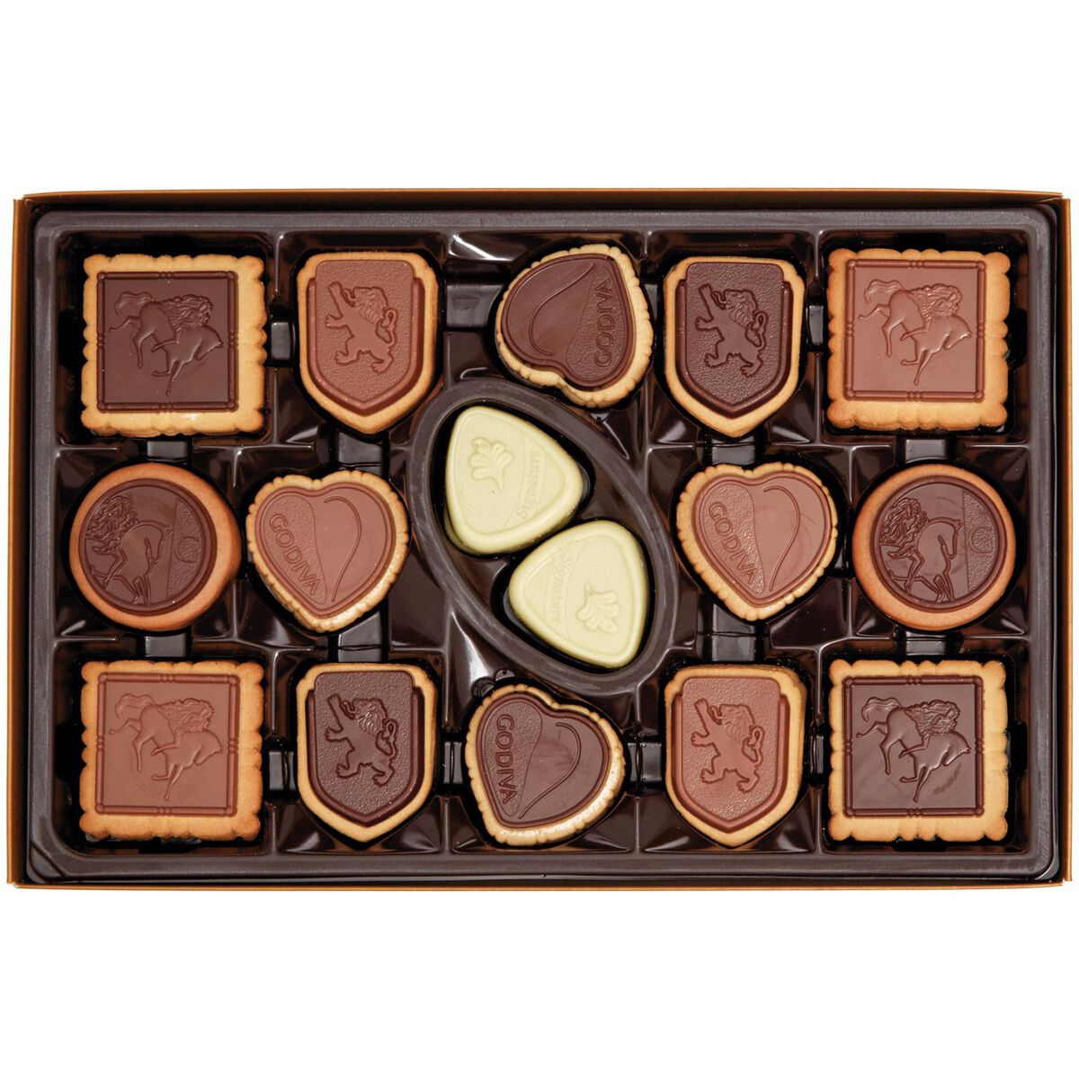 Godiva Assorted Chocolate Biscuit Gift Box, 32 pieces Candy