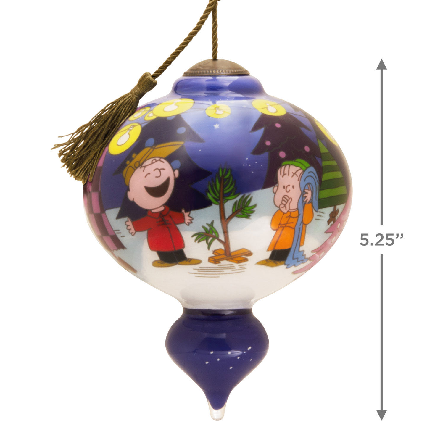Peanuts® Ne'Qwa Art® A Charlie Brown Christmas Hand-Painted Glass Hallmark Ornament for only USD 65.99 | Hallmark