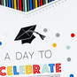13" Grad Hats on Black Large Gift Bag With Graduation Card and Tissue Paper, , large image number 7