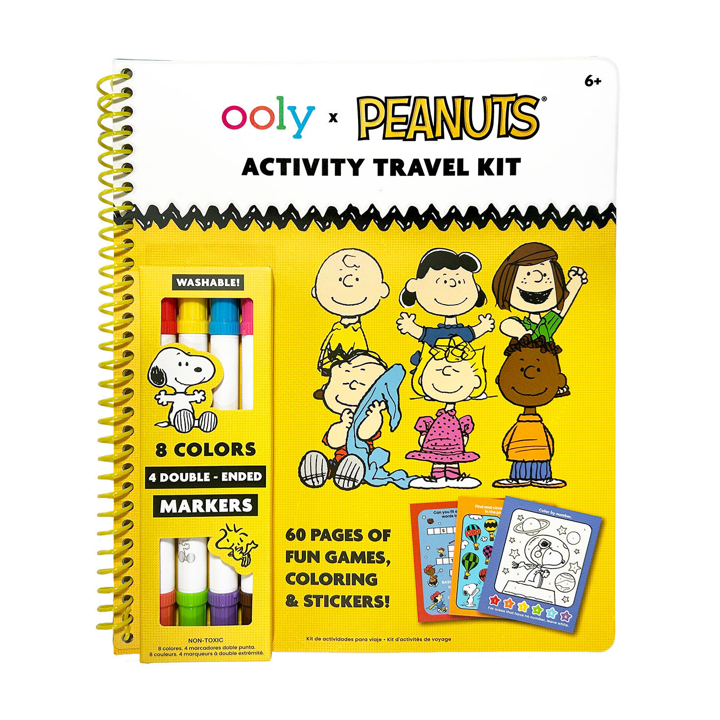 Ooly Peanuts Activity Travel Kit With Double-Ended Markers