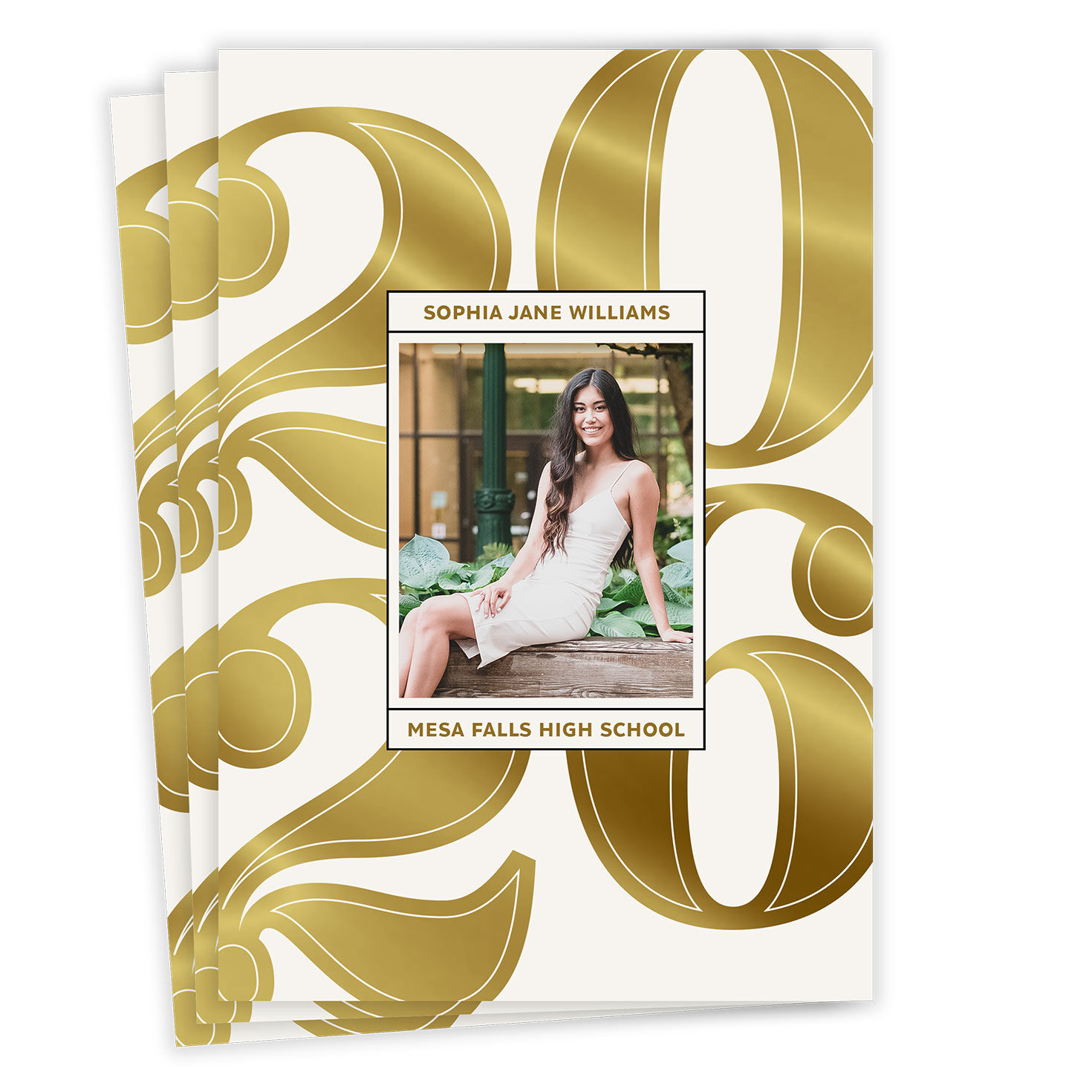 Bold Gold 2026 Flat Graduation Announcement