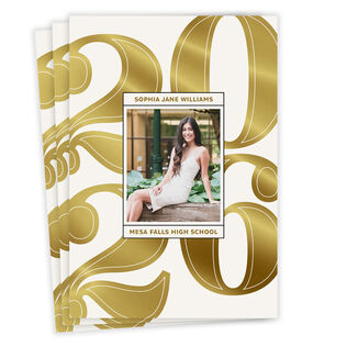 Bold Gold 2026 Flat Graduation Announcement