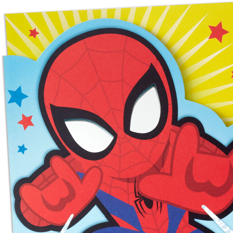 Marvel Spider-Man and Mirror Birthday Card for Kids Card Front Detail image number 4