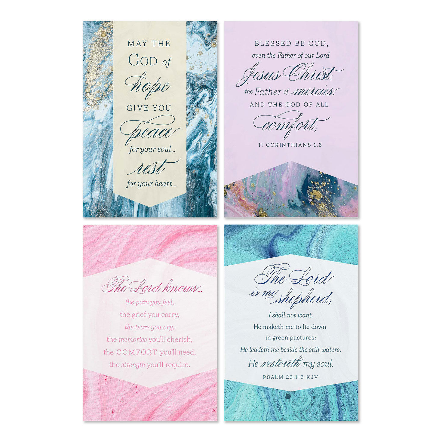 Marble Assorted Religious Sympathy Cards, Box of 12